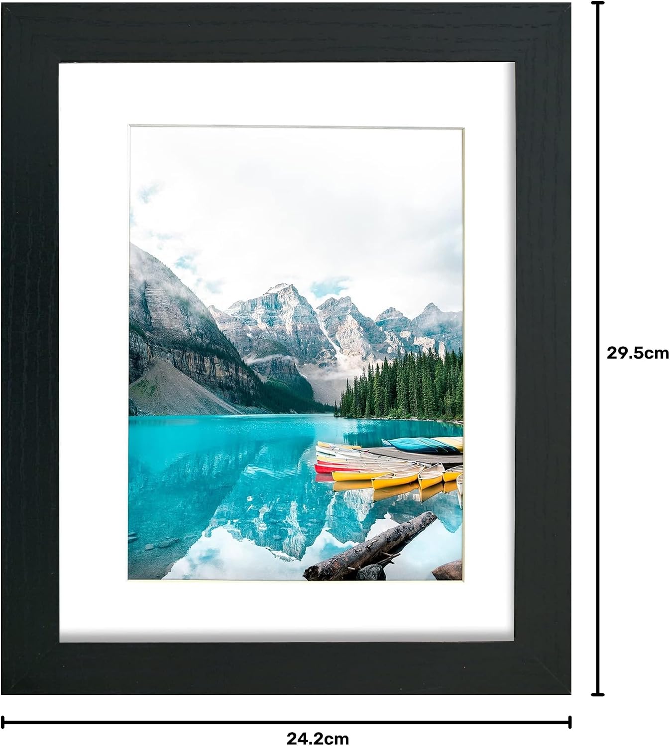 8x10 Picture Frame, Black Wood Grain