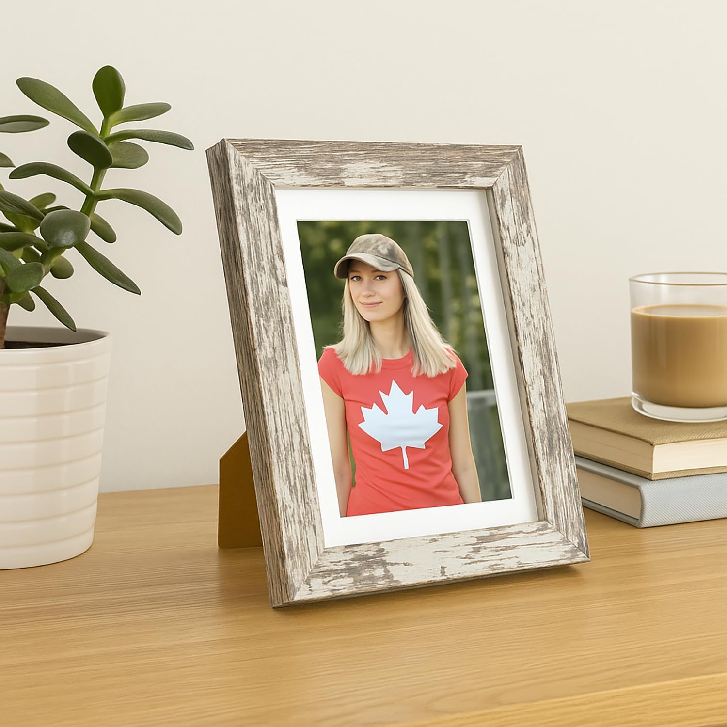 5x7 Picture Frame, White Wood Grain