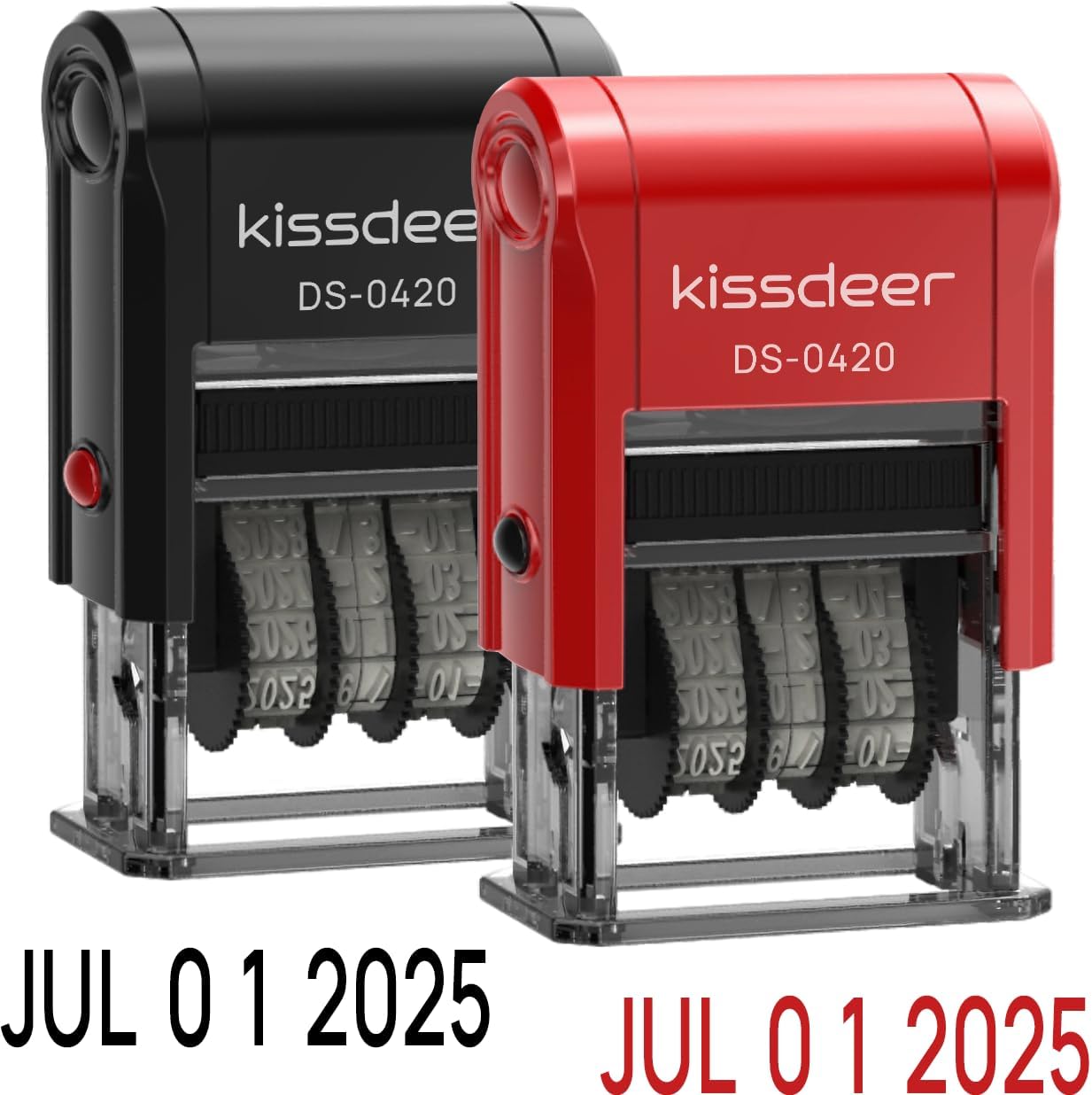 Date Stamp Set, 2-Pack Black & Red Ink