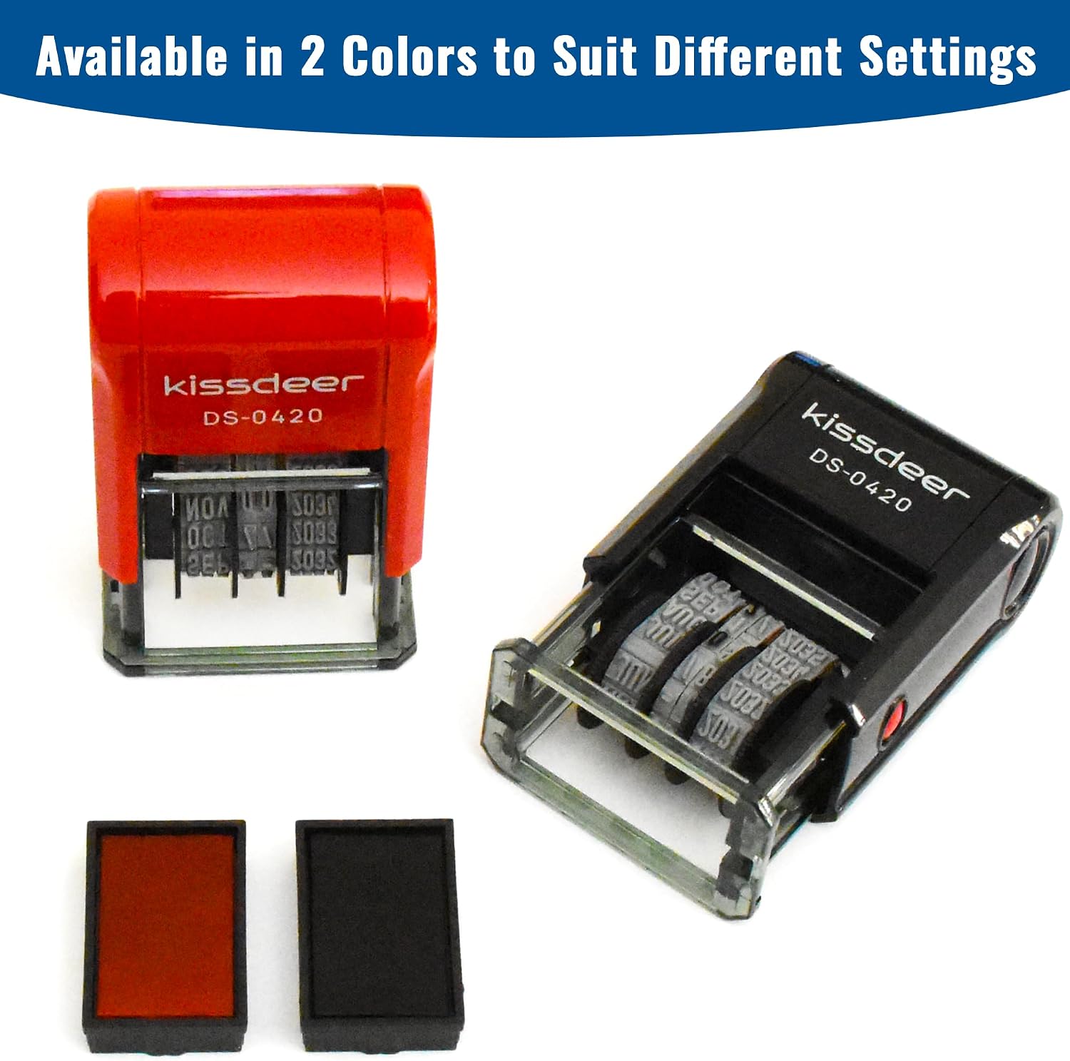 Date Stamp Set, 2-Pack Black & Red Ink