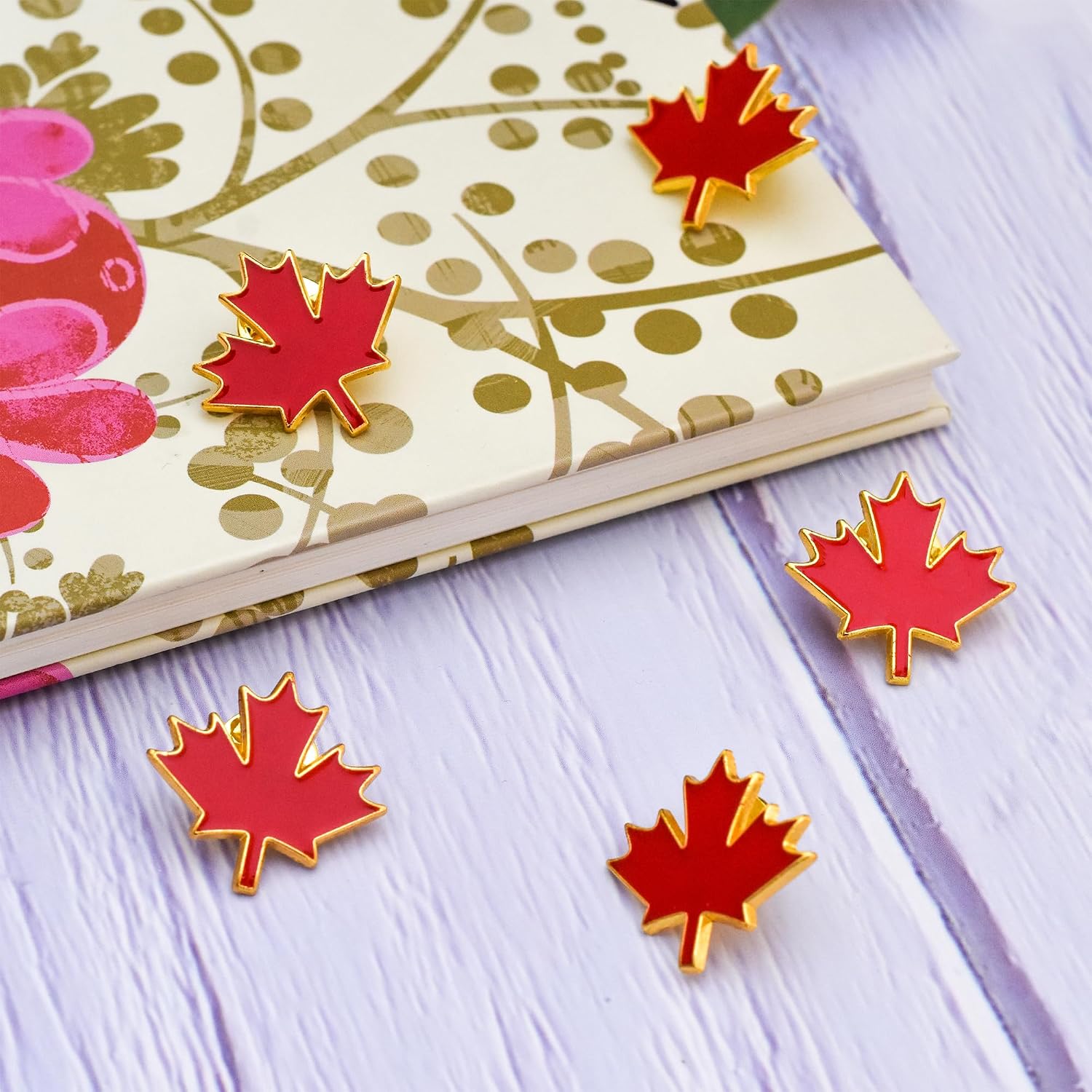 Canada Maple Leaf Lapel Pin, 5-Pack