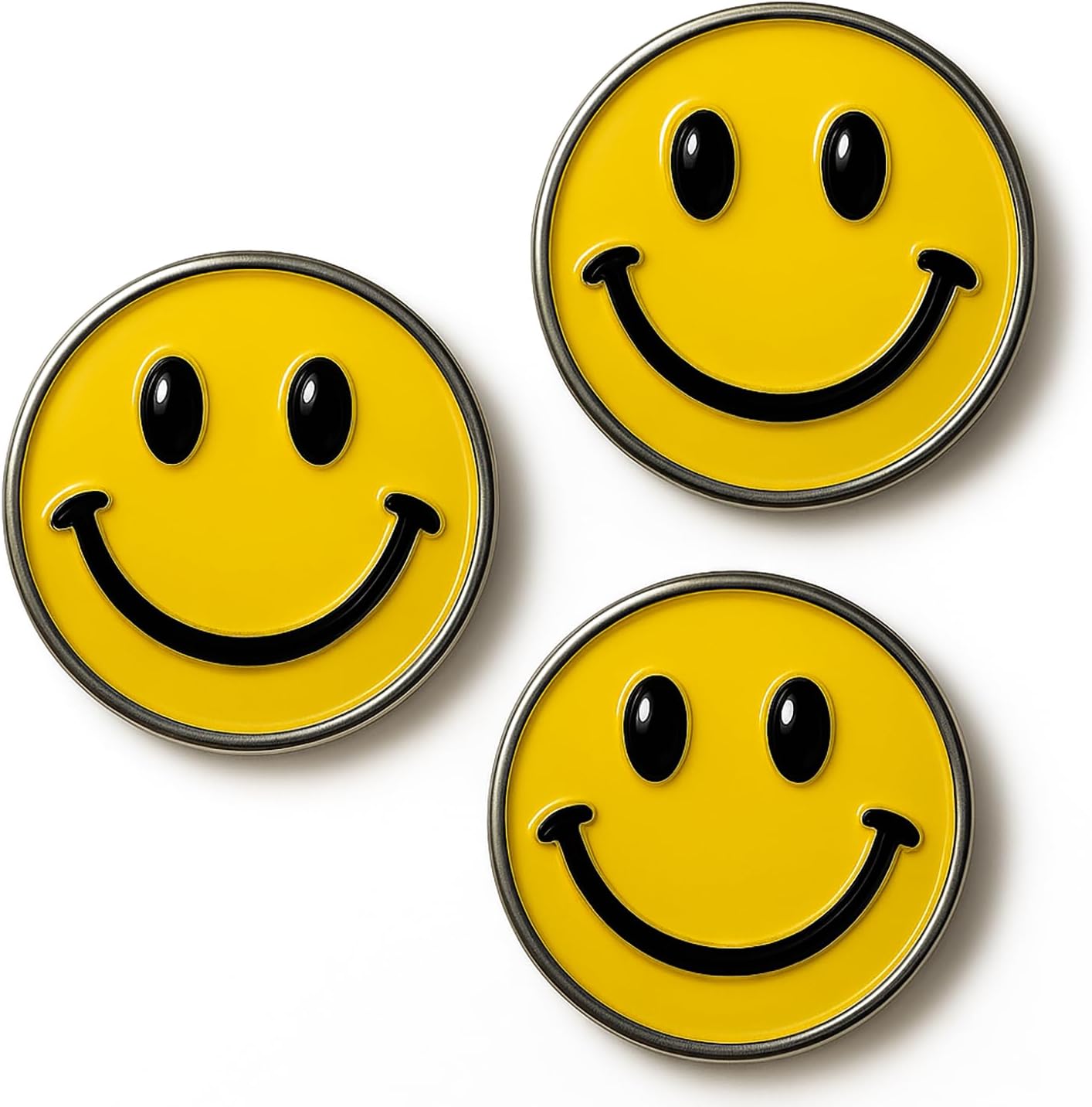 Smiley Face Enamel Pins, 5-Pack